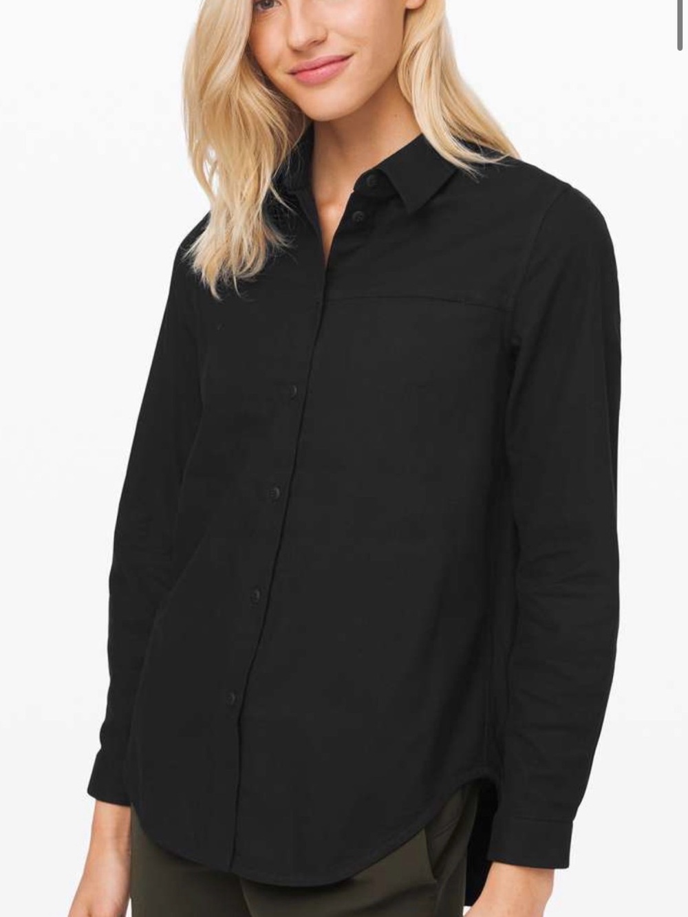 LULULEMON Full day ahead button up dress shirt blouse size 12